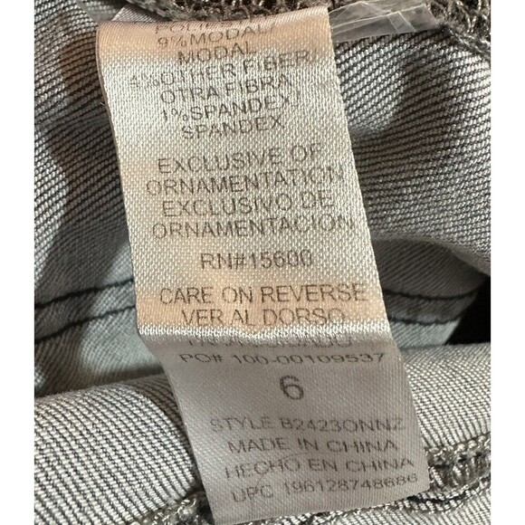 Democracy Jeans Women's Ab Solution Cropped Gray Denim Distressed Size 6 - Picture 4 of 6